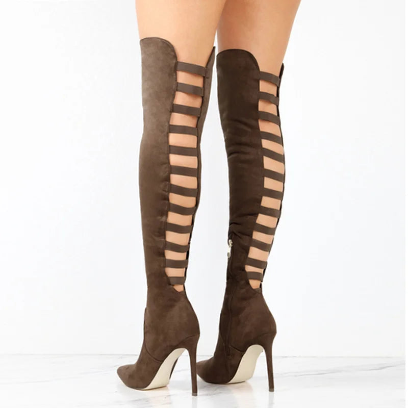 Ava | Women's Thigh-High Open-Toe Boots