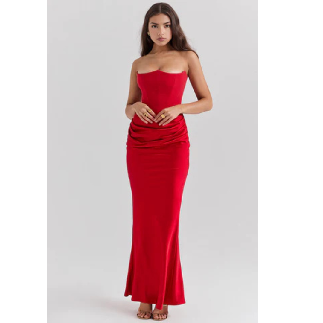 Women’s Maxi Dress | Strapless Corset Fit | Elegant Evening Style