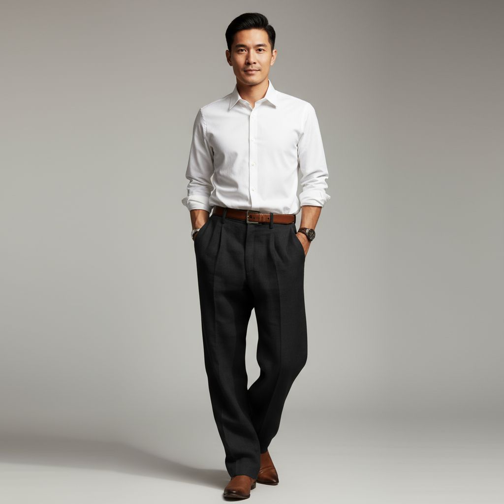 Florian | Men's Straight Leg Linen Trousers