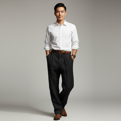 Florian | Men's Straight Leg Linen Trousers