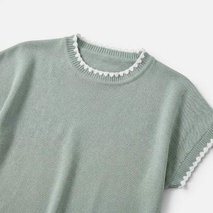 Frances | Women's Contrast Trim Knit Top