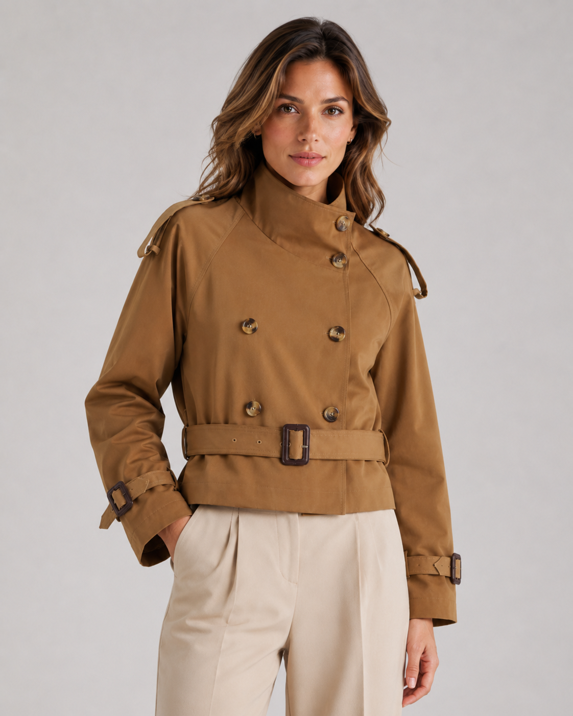 Eloise | Women's Cropped Trench Jacket