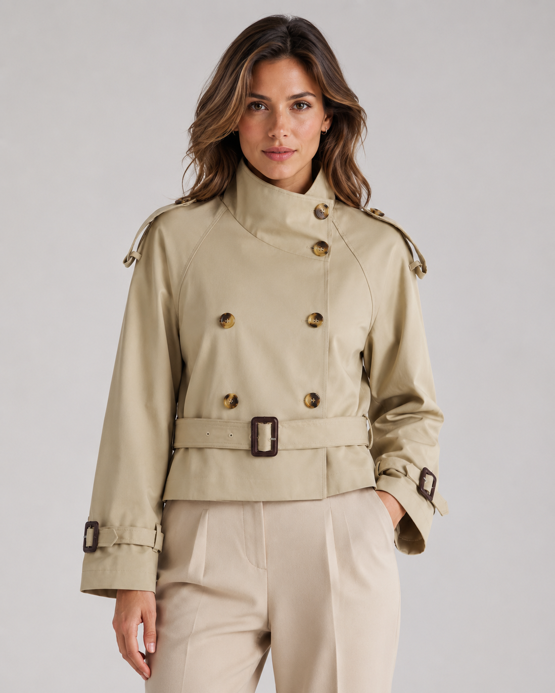 Eloise | Women's Cropped Trench Jacket