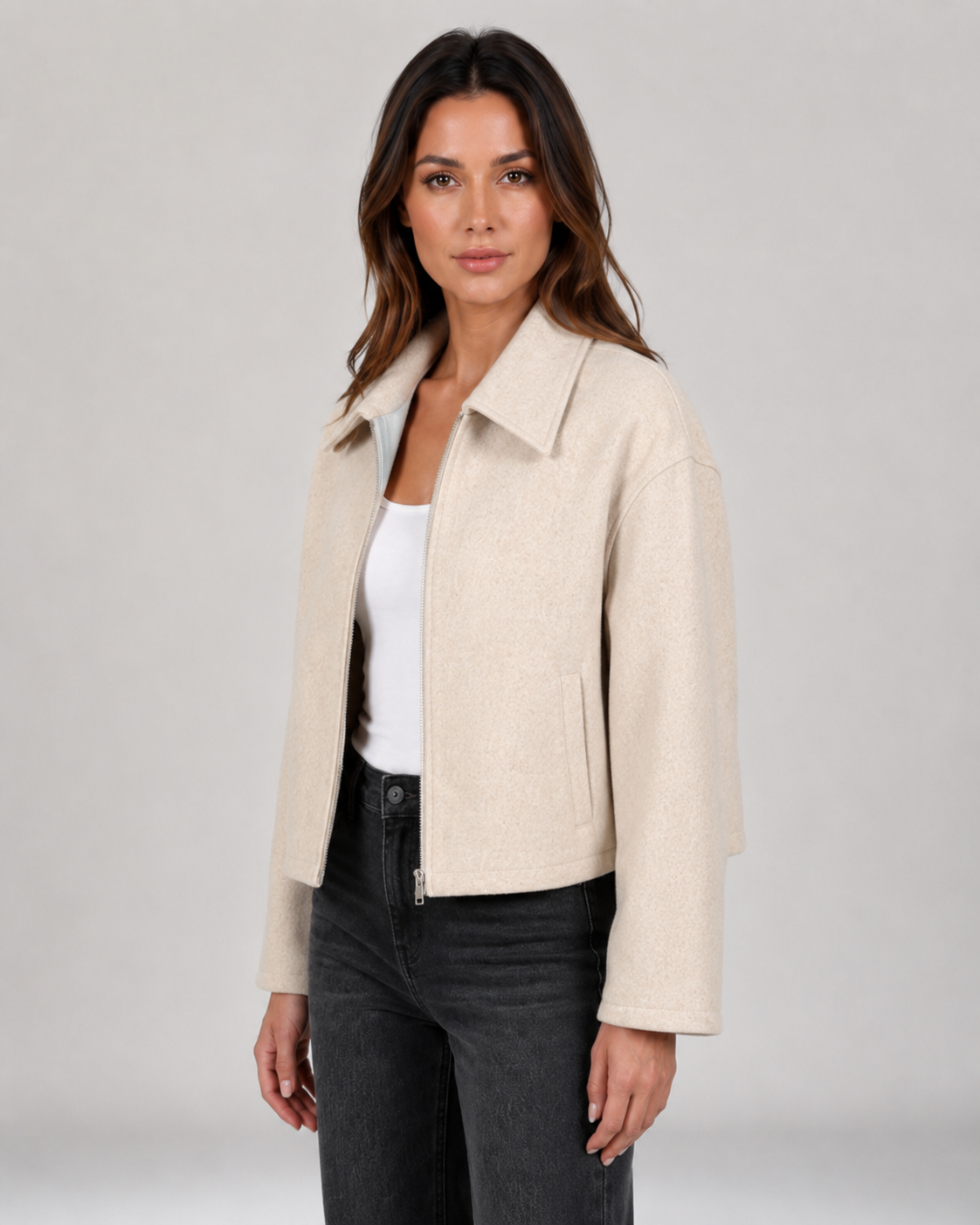 Greer | Women's Cropped Zip Up Jacket