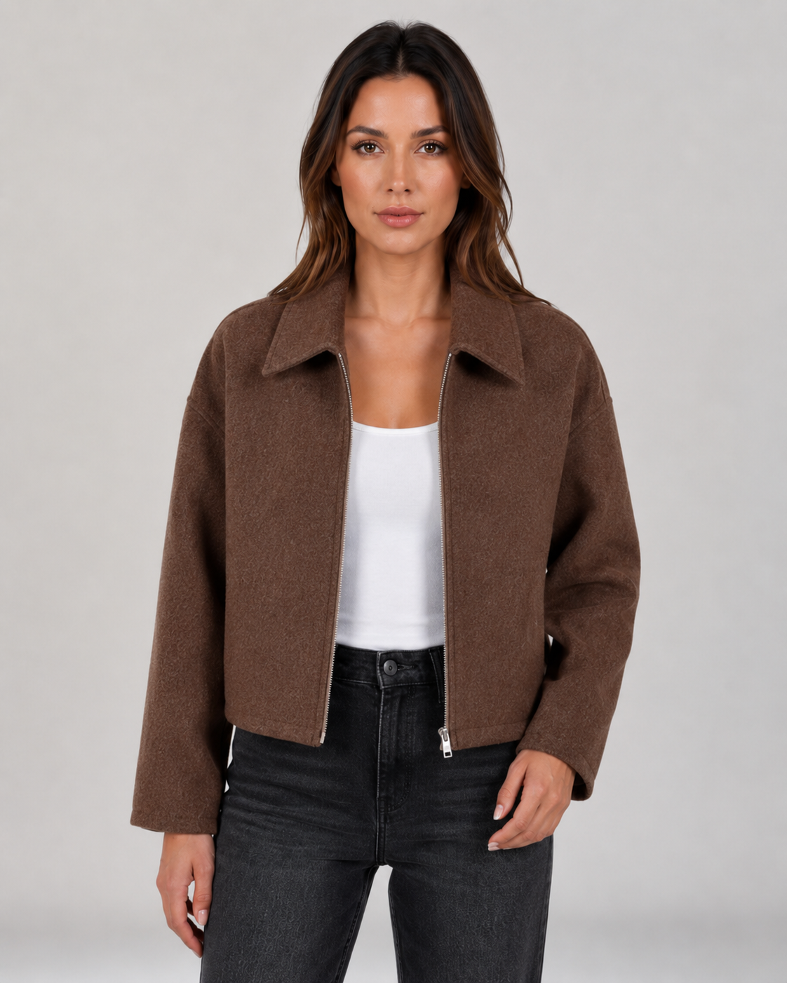 Greer | Women's Cropped Zip Up Jacket