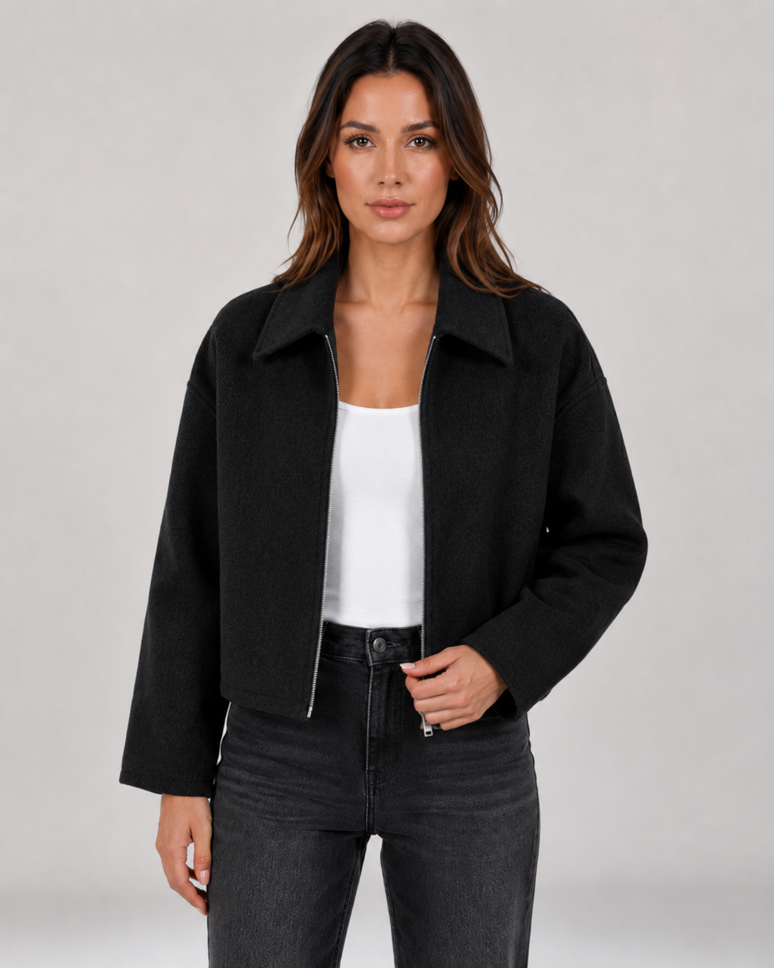 Greer | Women's Cropped Zip Up Jacket