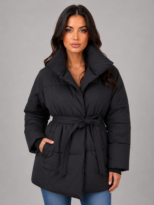 Elberta | Women's Belted High Collar Puffer Jacket