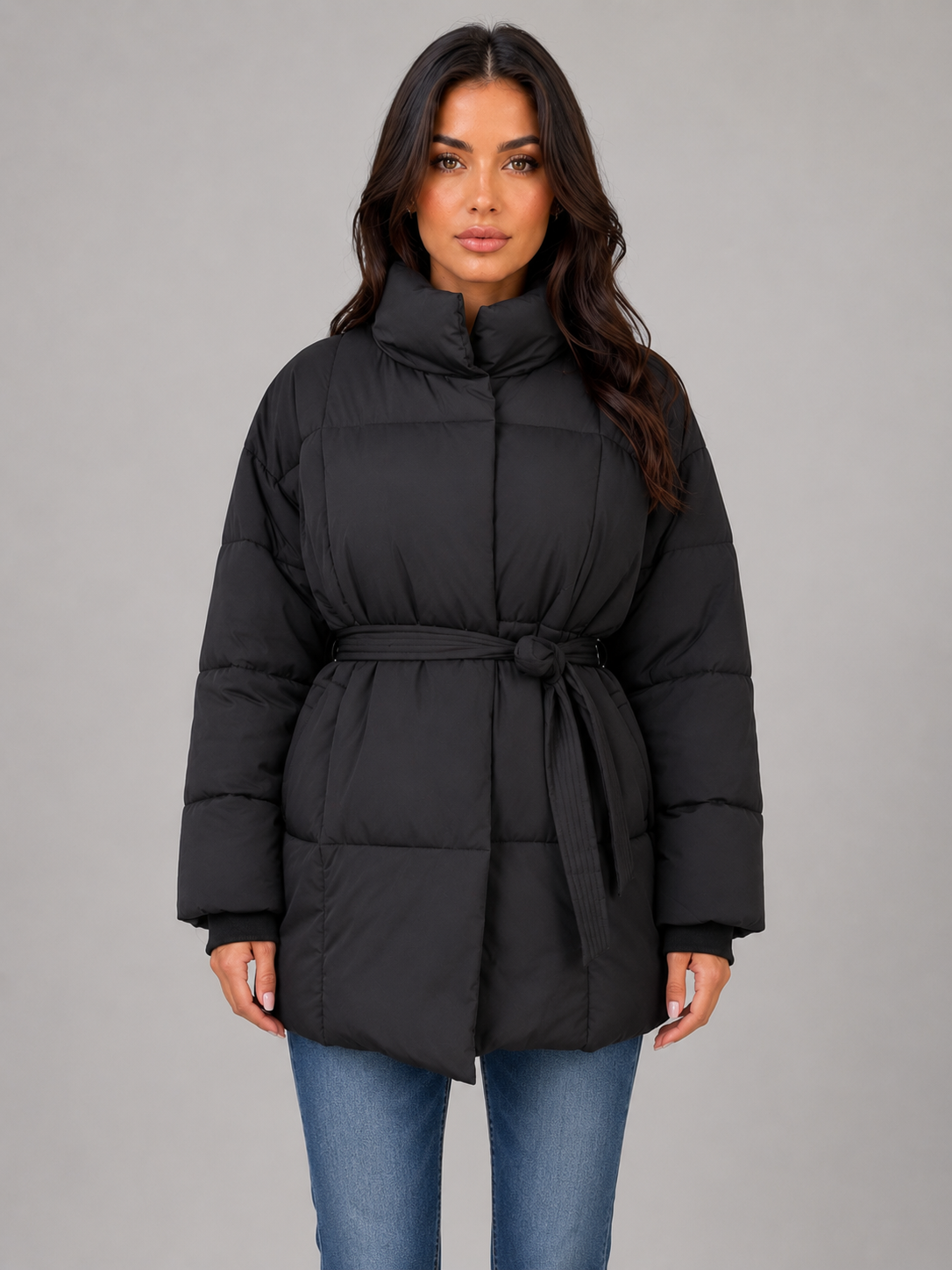 Elberta | Women's Belted High Collar Puffer Jacket