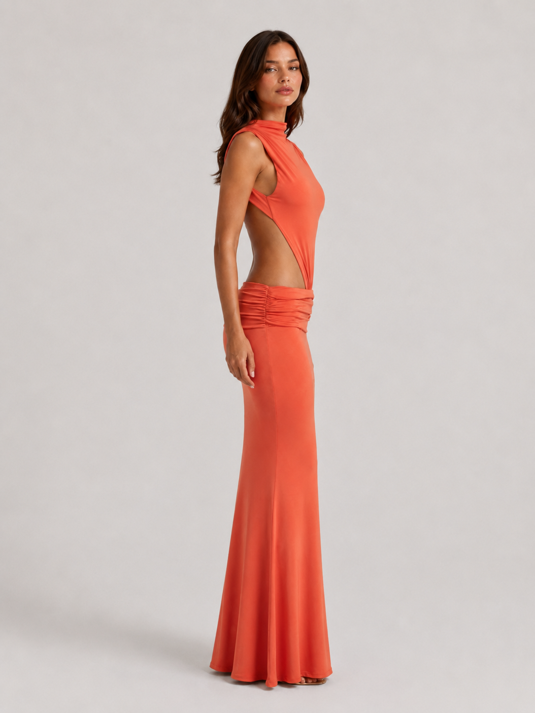 Serena | Women's High Neck Cut-Out Maxi Dress