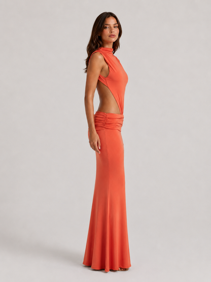 Serena | Women's High Neck Cut-Out Maxi Dress