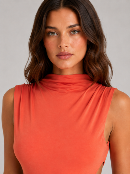 Serena | Women's High Neck Cut-Out Maxi Dress