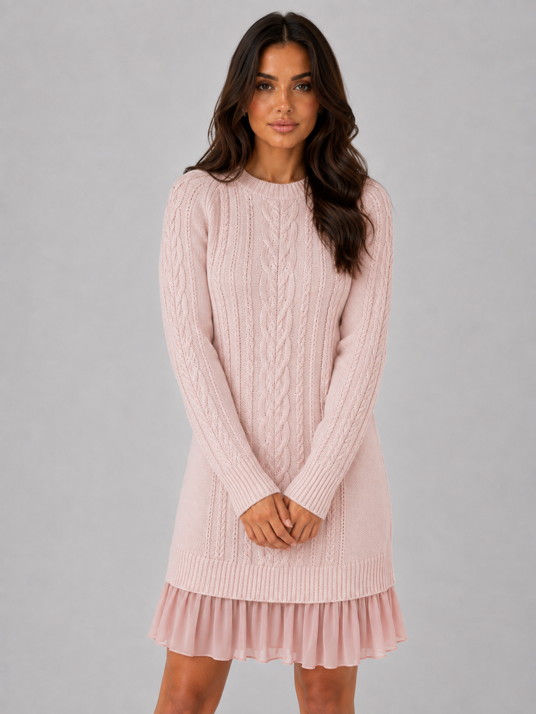 Jacinda | Women's Cable Knit Mini Dress