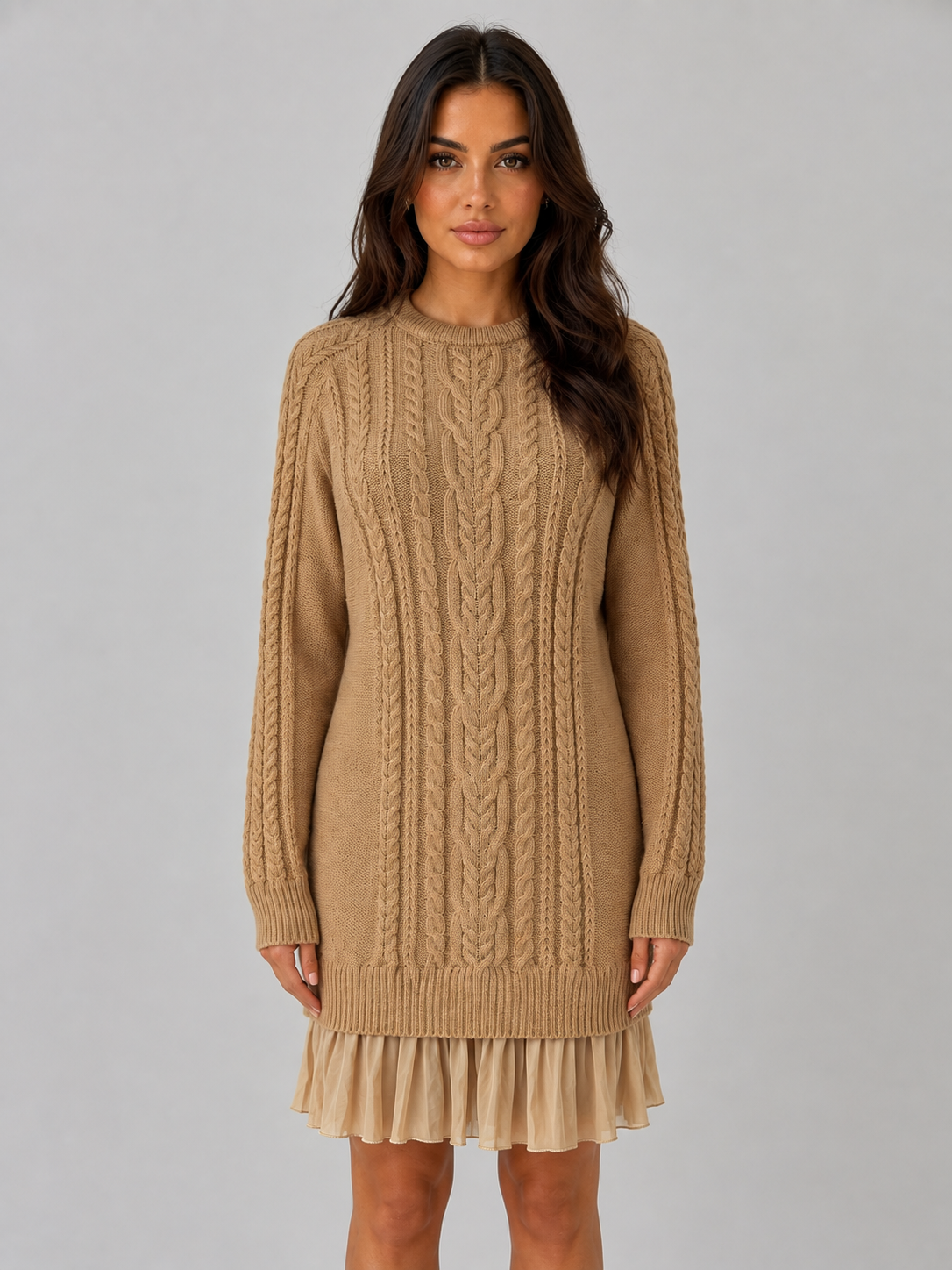Jacinda | Women's Cable Knit Mini Dress
