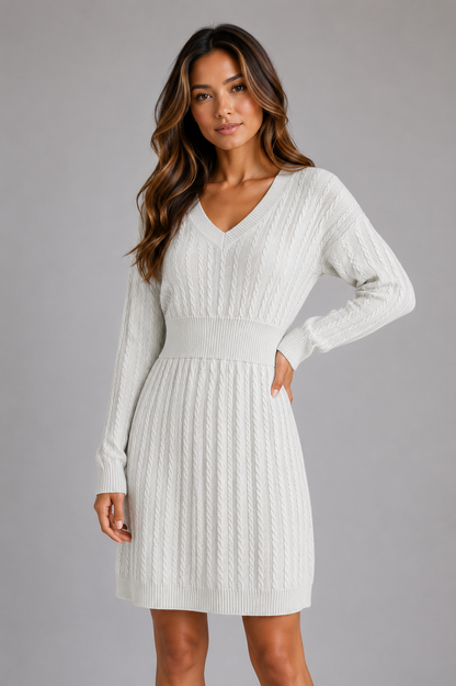 Euphemia | Women's Cable Knit Midi Dress