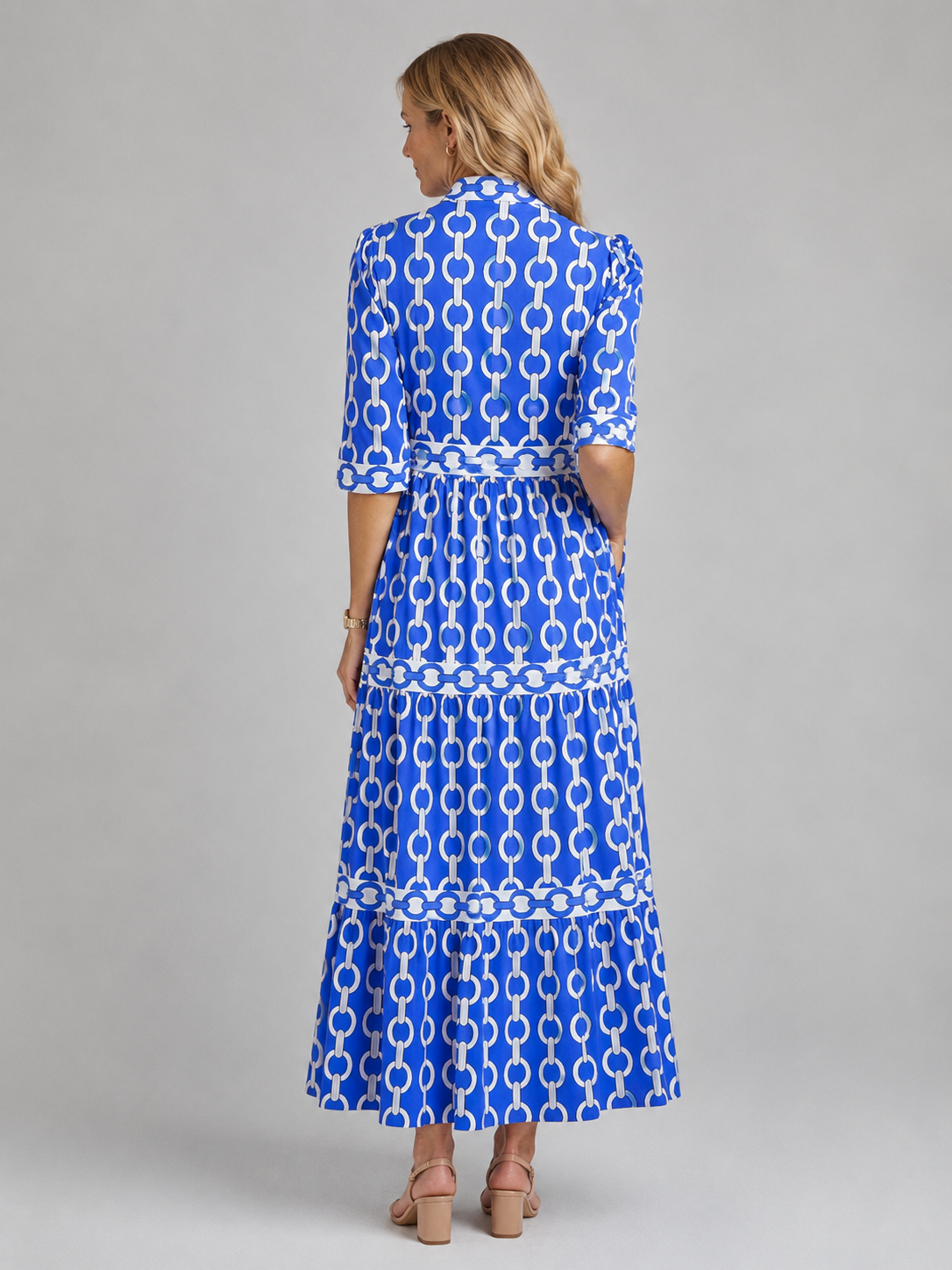 Marguerite | Women's Chain Print Midi Dress