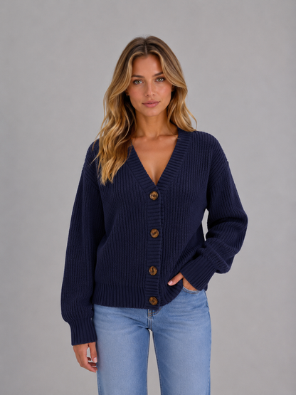 Wynne | Women's Chunky Knit Button Cardigan