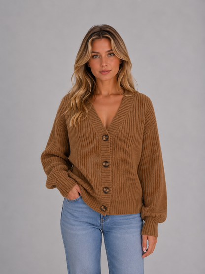 Wynne | Women's Chunky Knit Button Cardigan