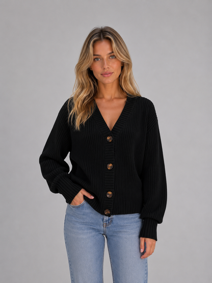 Wynne | Women's Chunky Knit Button Cardigan