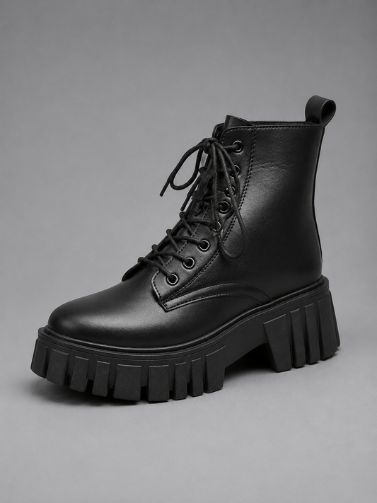 Amaryllis | Women's Leather-Look Lace-Up Platform Boots