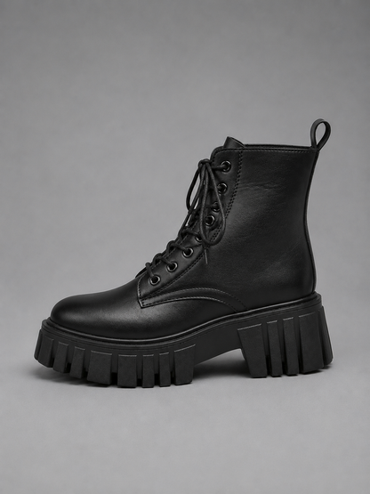 Amaryllis | Women's Leather-Look Lace-Up Platform Boots