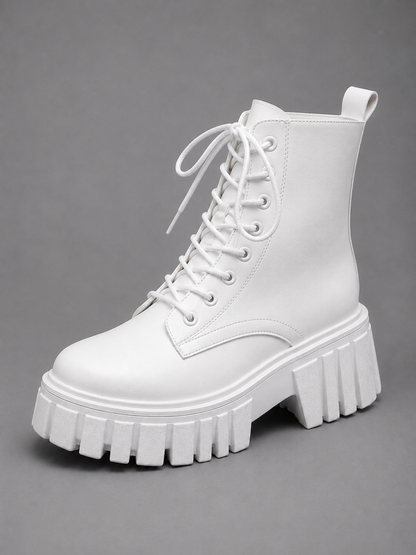 Amaryllis | Women's Leather-Look Lace-Up Platform Boots