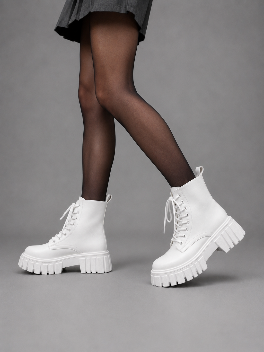 Amaryllis | Women's Leather-Look Lace-Up Platform Boots