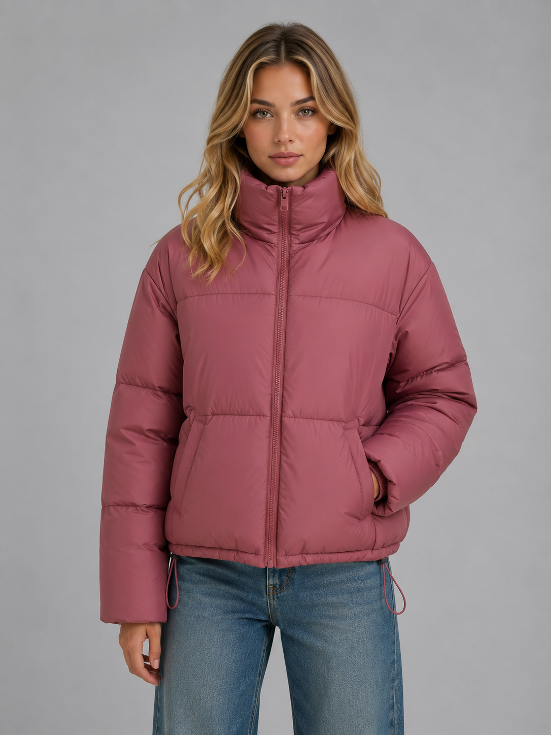 Milicent | Women's Cropped High Neck Puffer Jacket