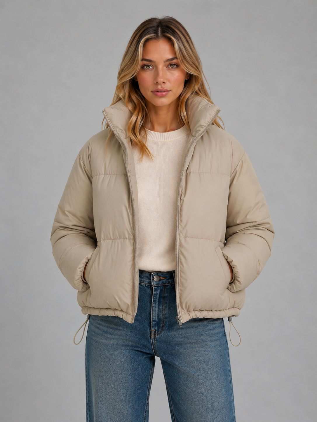 Milicent | Women's Cropped High Neck Puffer Jacket