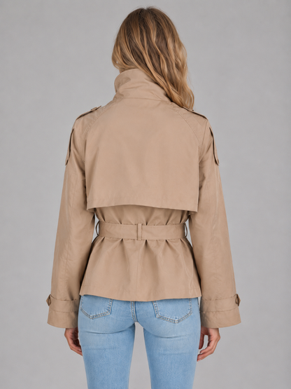 Honor | Women's Cropped Double-Breasted Trench Jacket