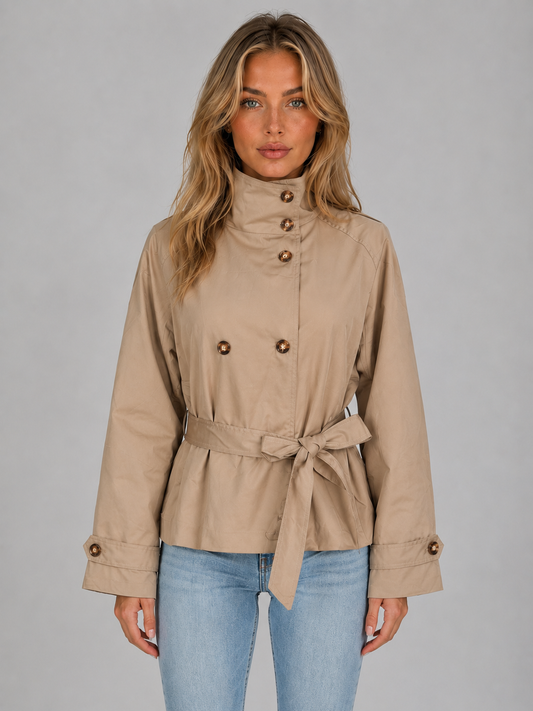 Honor | Women's Cropped Double-Breasted Trench Jacket