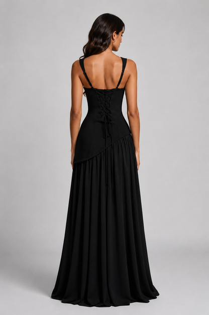 Anthea | Women's Draped Satin Feel Maxi Dress