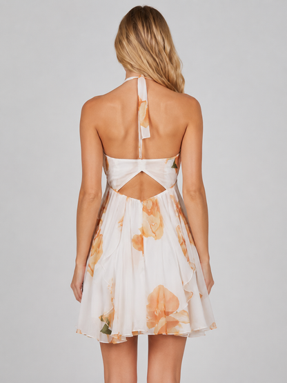 Posy | Women's Floral Chiffon Halter Mini Dress