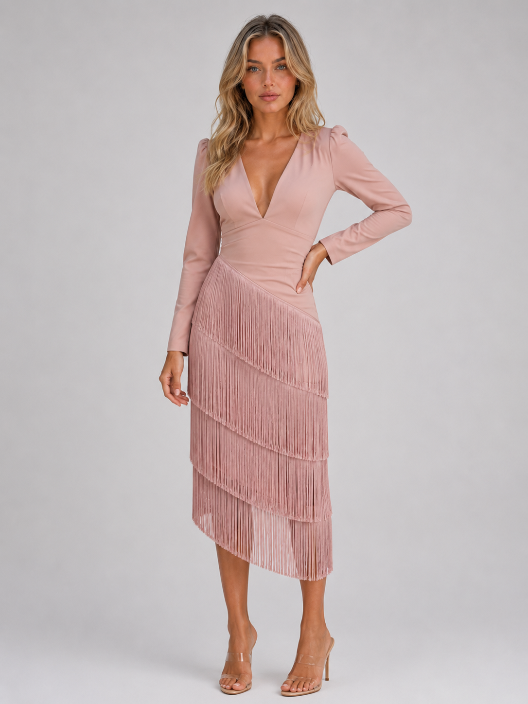 Drusilla | Women's Fringe Evening Midi Dress