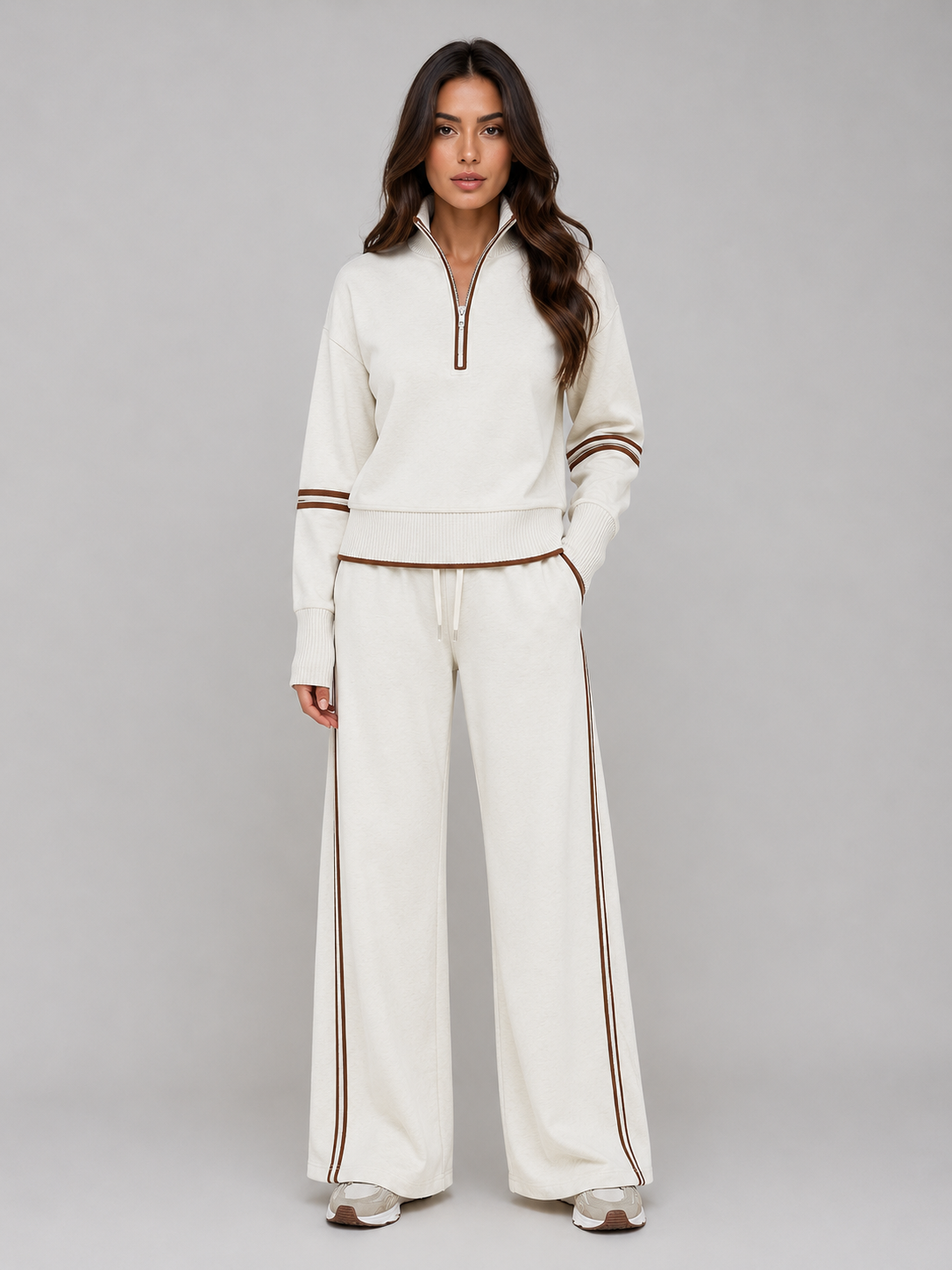 Melisande | Women's Half Zip Wide Leg Tracksuit