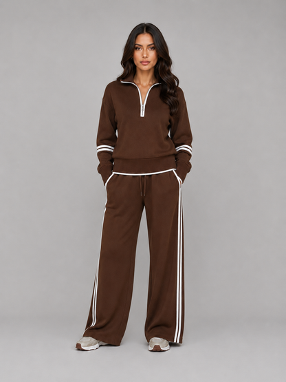 Melisande | Women's Half Zip Wide Leg Tracksuit