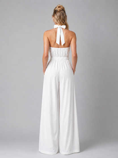 Sabrina | Women's Halter Neck Wide Leg Jumpsuit