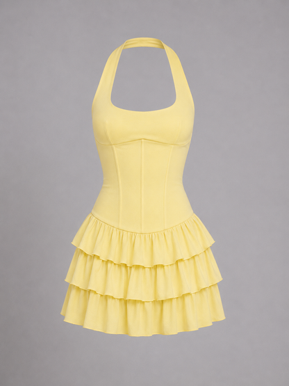 Cleo | Women's Halter Ruffle Mini Dress