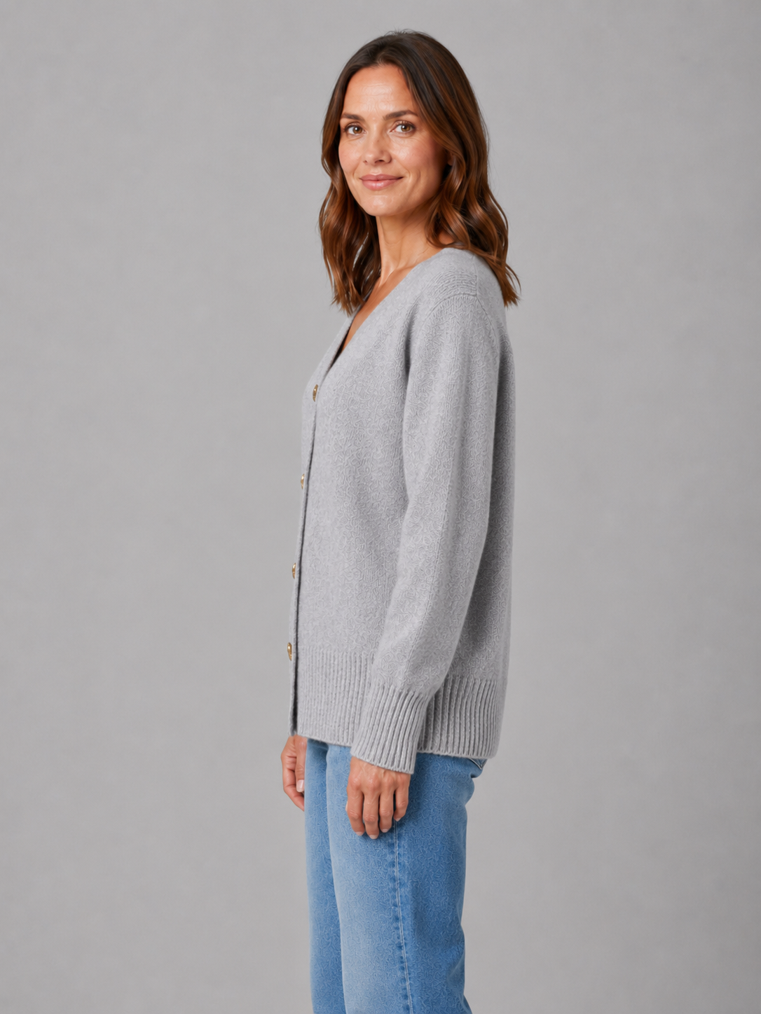Hesper | Women's Heart Button Knit Cardigan