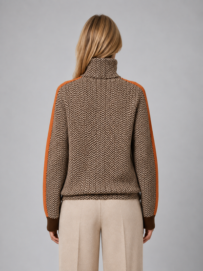 Hilary | Women's Herringbone Turtleneck Jumper
