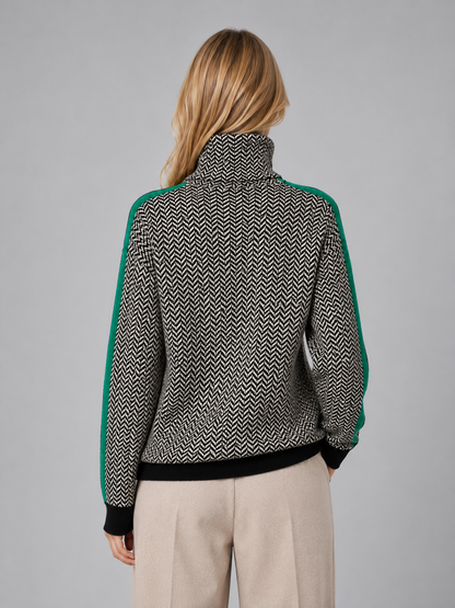 Hilary | Women's Herringbone Turtleneck Jumper
