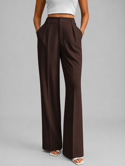 Winnie | Women's High Waisted Wide Leg Trousers