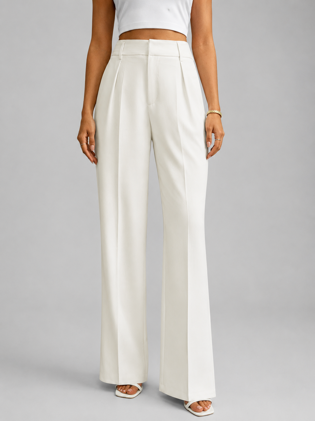 Winnie | Women's High Waisted Wide Leg Trousers