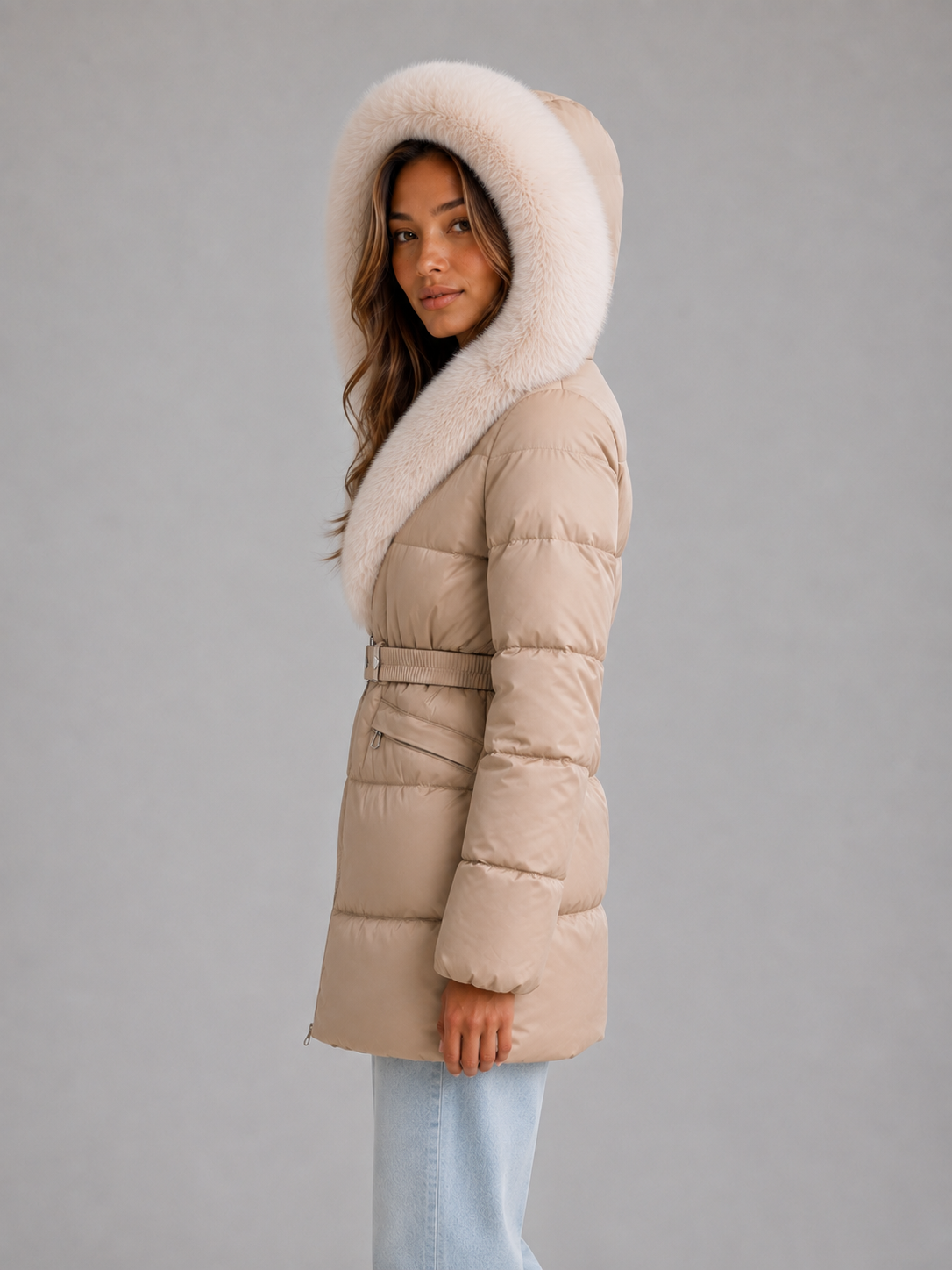 Briallen | Women's Faux Fur Trim Puffer Jacket