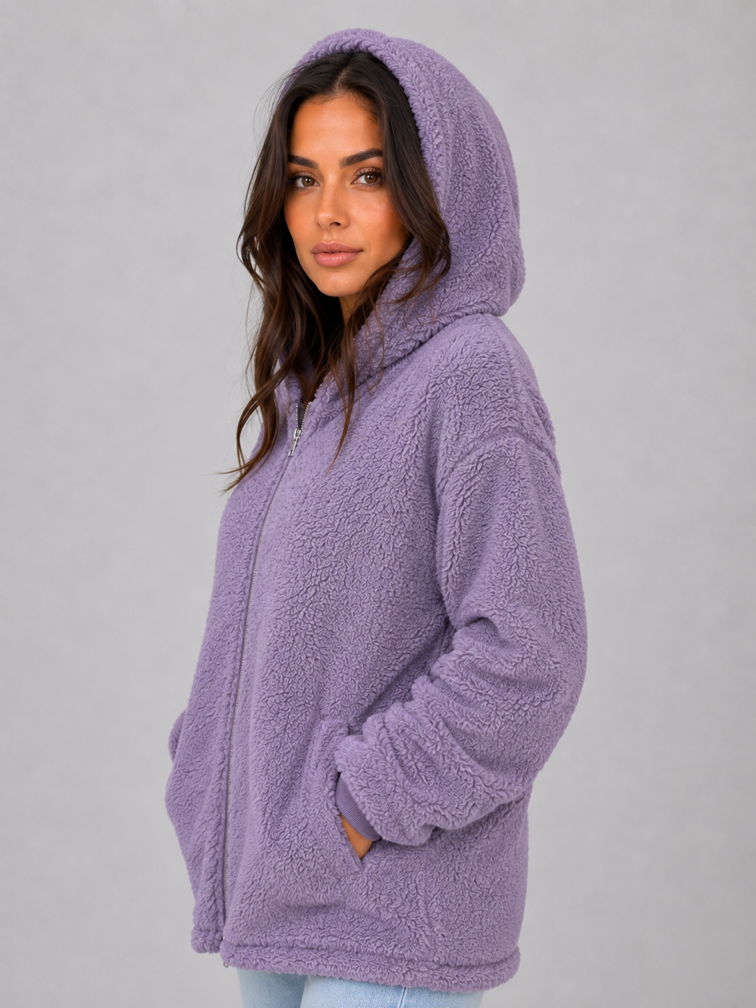 Eleanora | Women's Hooded Teddy Fleece Jacket