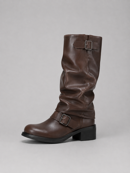 Marjorie | Women's Knee-High Buckle Boots
