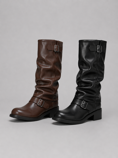 Marjorie | Women's Knee-High Buckle Boots