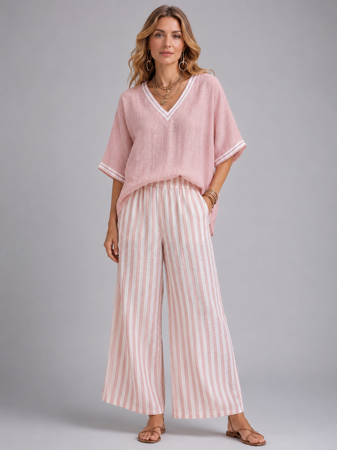 Thea | Women's Linen-Look Two Piece Set