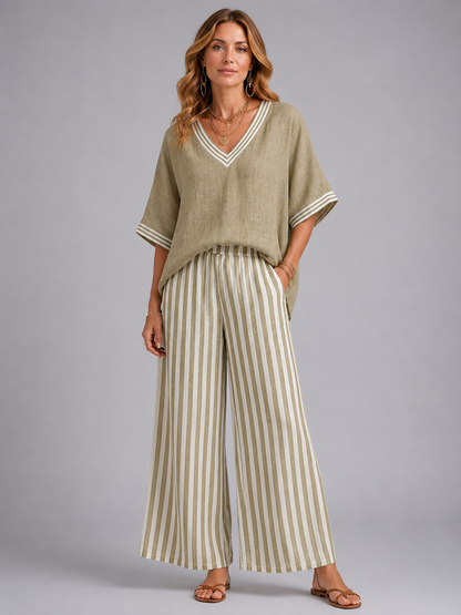 Thea | Women's Linen-Look Two Piece Set