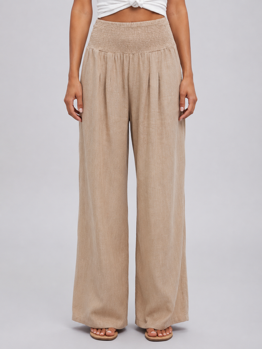 Talitha | Women's Linen Look Wide Leg Trousers