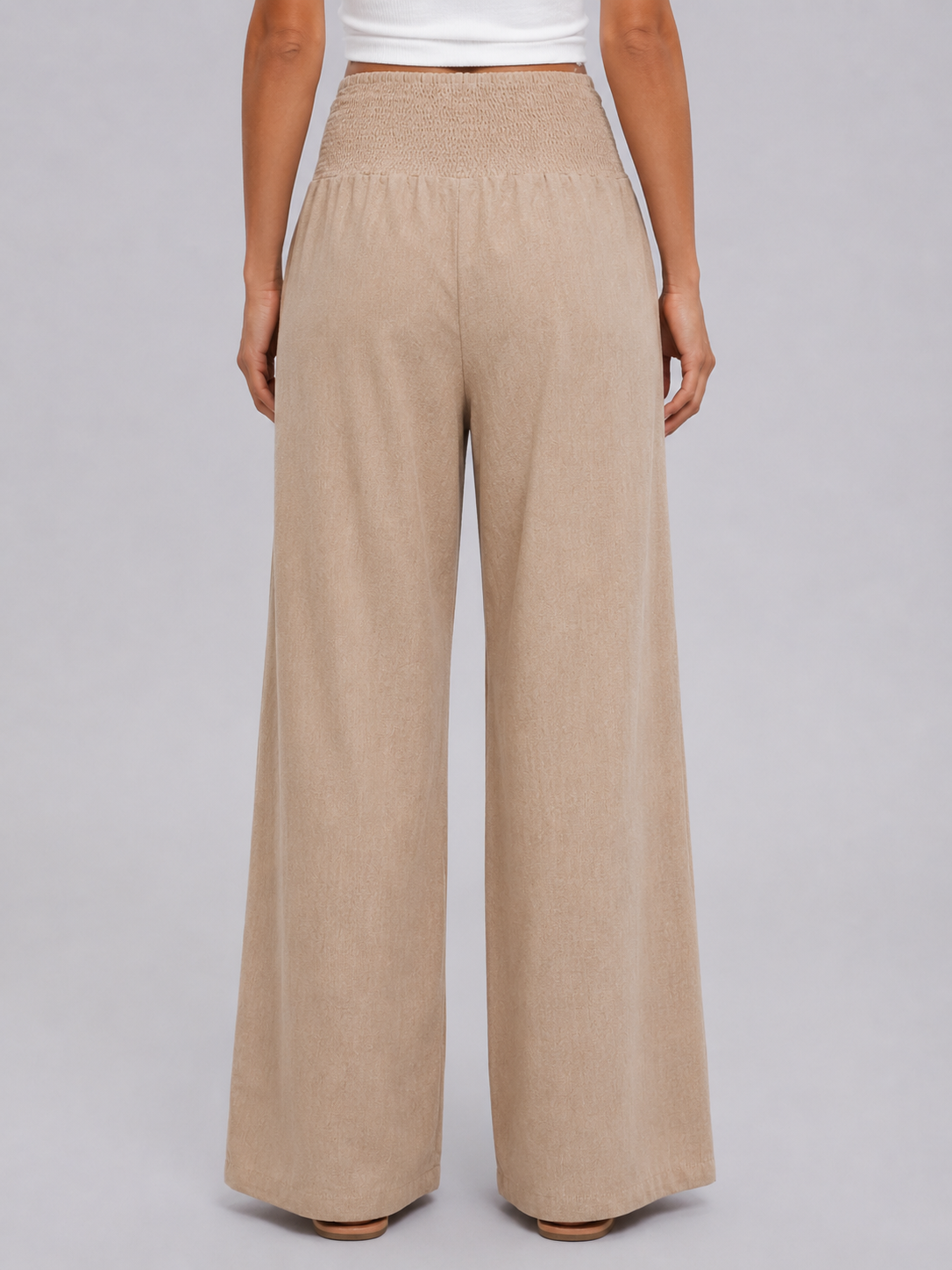 Talitha | Women's Linen Look Wide Leg Trousers